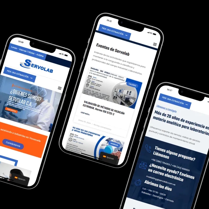 Servolab views pages