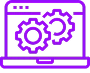 Image of a computer with a screen with two gears inside