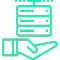 Hand holding a database server
